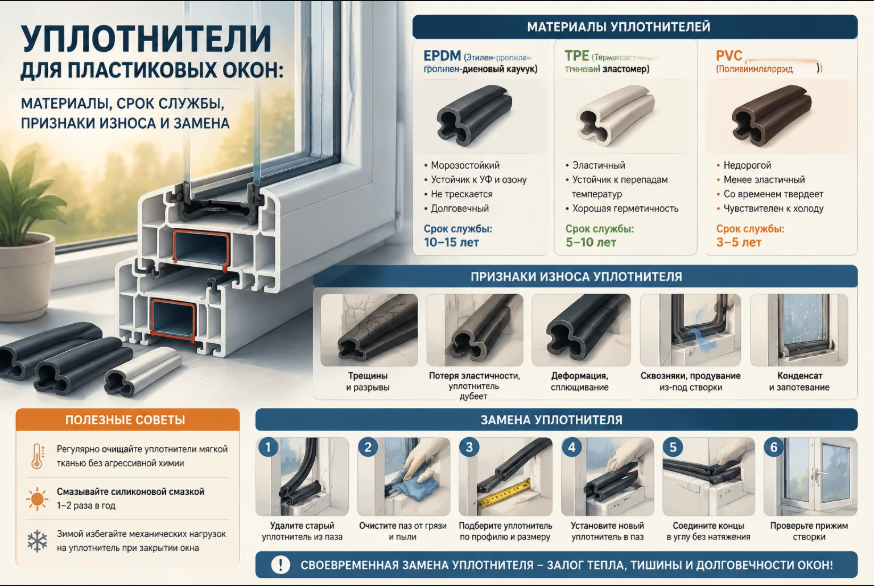 Уплотнители для пластиковых окон